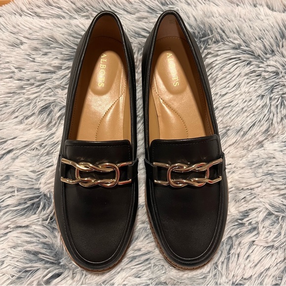 Talbots Black Buckle Leather Loafers - Picture 3 of 16